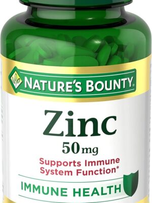 Nature's Bounty Zinc 50mg, Immune Support & Antioxidant Supplement, Promotes Skin Health 250 Caplets